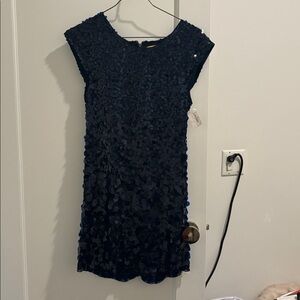 Vintage Alice and Olivia Beaded Dark Blue Dress Size 4